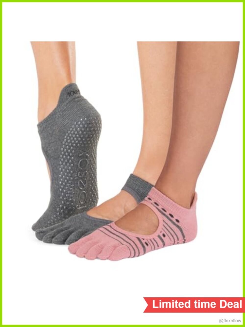 Full Toe Grip Socks Non-Slip Pilates Yoga Barre Ankle Socks
